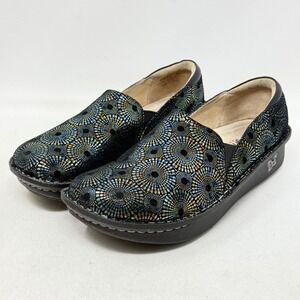 Alegria Metallic Circles Whirl Spin Deb 824 Leather 42 / 11.5 Comfort‎ Walking